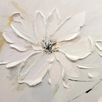 White Blossom Serenity – Floral Textured Painting, view 4