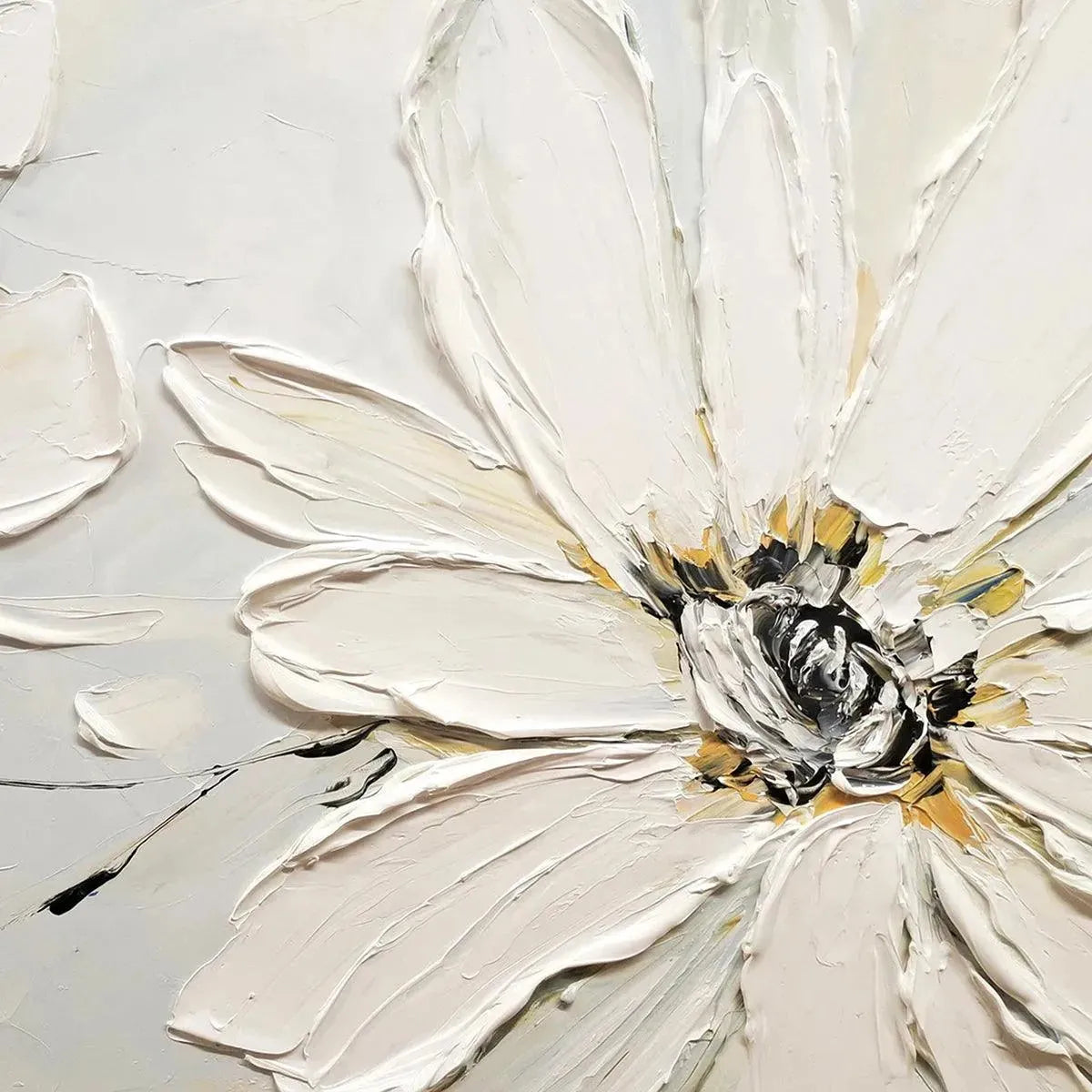 White Floral Textured Painting – White Blossom Serenity